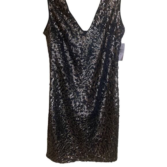 1. State Black Sequin V-Neck Sheath Mini Dress - XS‎ - NWT - Picture 3 of 9